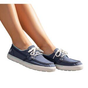 Skechers Go Vulc Crew Boat Sneakers Womens 6.5 Navy Blue Goga Mat